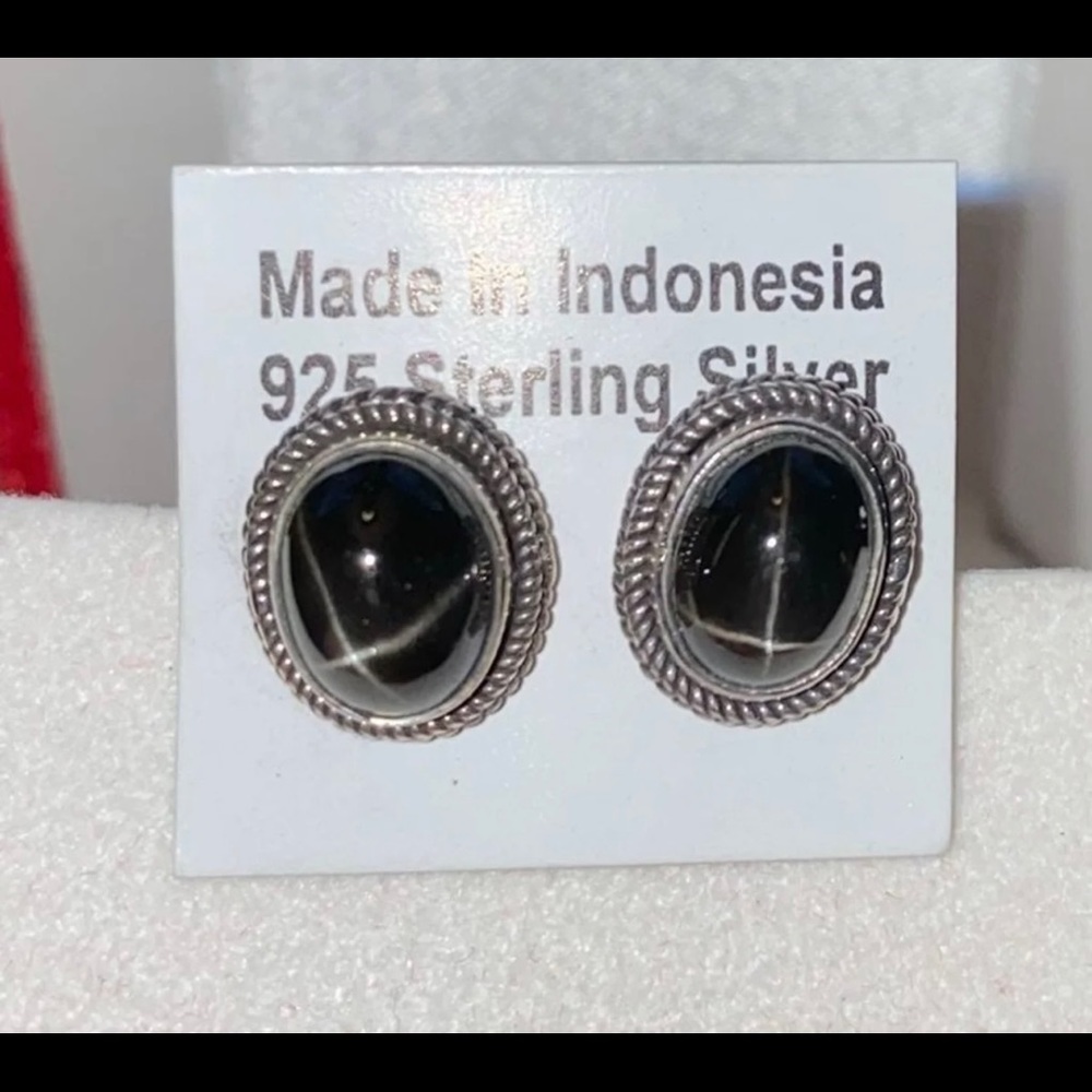 Black Star Diopside Earrings